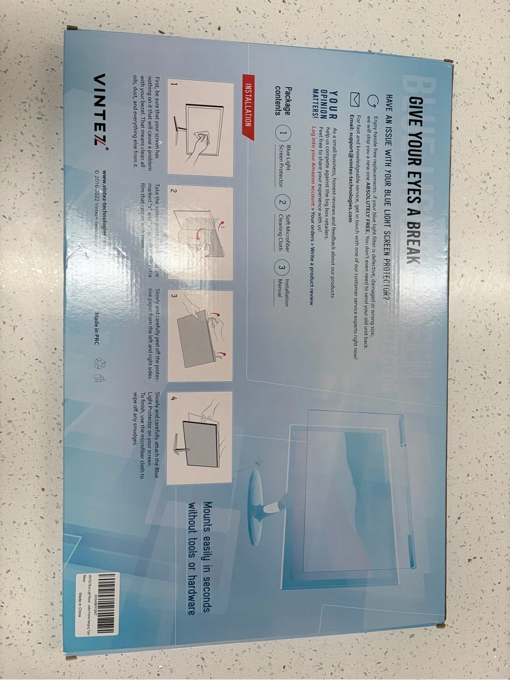 Blue Anti-Glare Screen Protector for Monitors - eye health